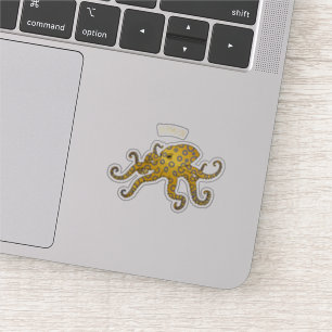 Blue-ringed octopus cartoon illustration sticker