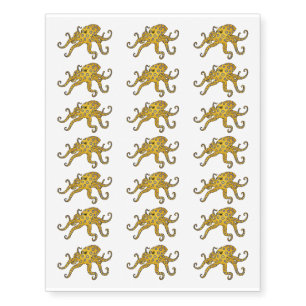 Blue-ringed octopus cartoon illustration  temporary tattoos