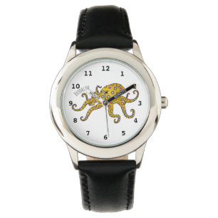 Blue-ringed octopus cartoon illustration watch