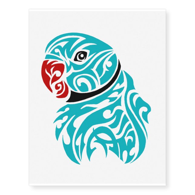 Blue ringneck parrot tattoo (Front)