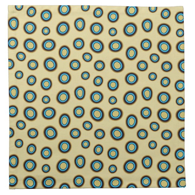 Blue Rings Octopus Pattern Cloth Napkins (Front)