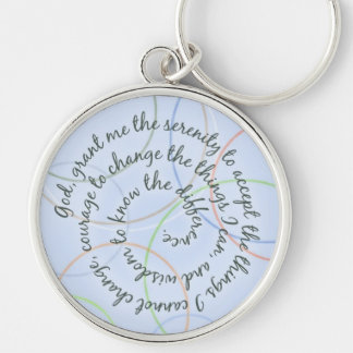 Blue Rings Serenity Prayer Keychain
