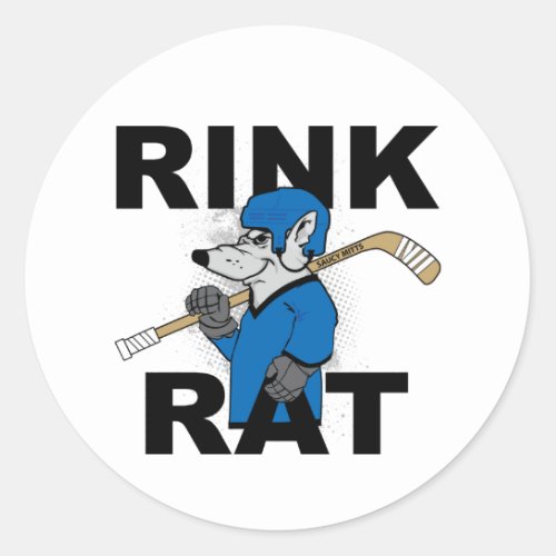 Blue Rink Rat Hockey Classic Round Sticker