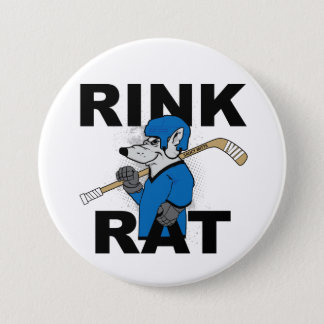 Blue Rink Rat Hockey Player Flare Button