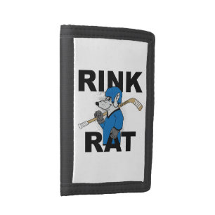 Blue Rink Rat Hockey Player Trifold Wallet