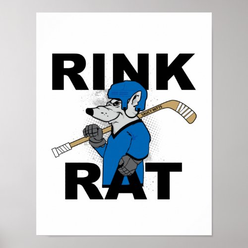 Blue Rink Rat Hockey Poster