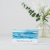 Blue Ripple | Pool Care or Swim Business Card (Standing Front)