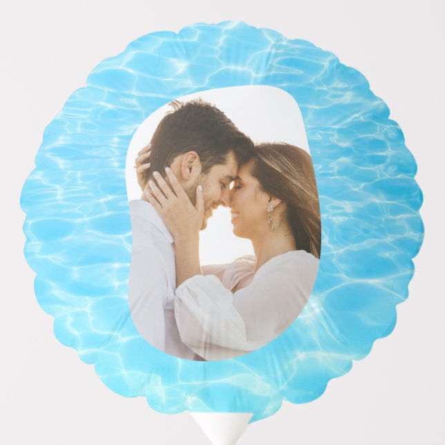 Blue Ripple Water Swimming Pool Water Custom Photo Balloon (Front)