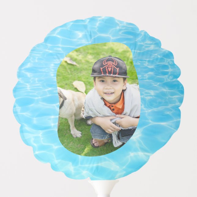 Blue ripple water swimming pool water custom photo balloon (Front)
