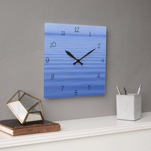 Blue Rippled Water Square Wall Clock