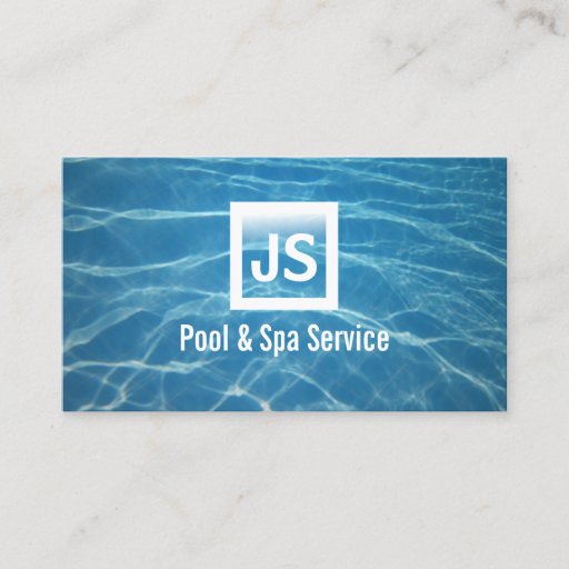 Customizable Blue Ripples Pool &amp; Spa Swimming Business Card