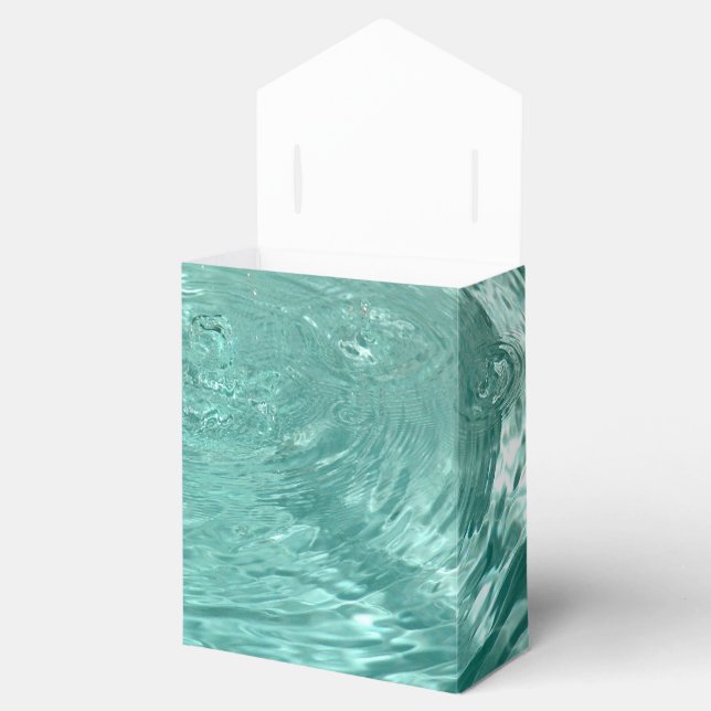 Blue ripples waves Water drops Favor Boxes (Opened)