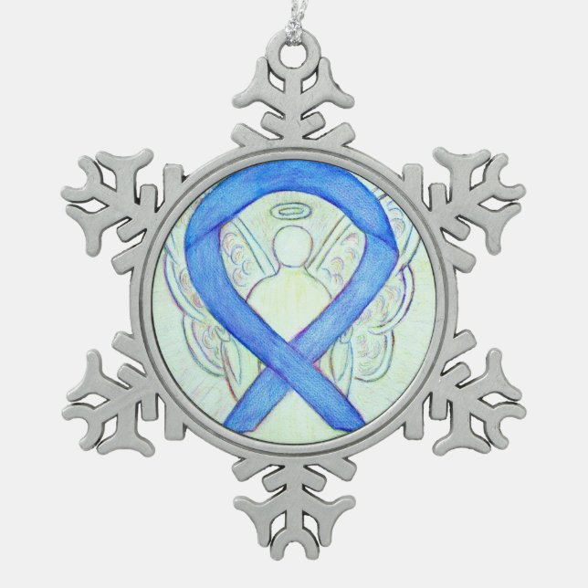 Blue River Awareness Ribbon Angel Ornament (Front)
