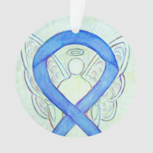Blue River Awareness Ribbon Angel Ornaments