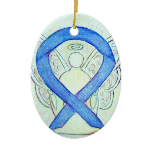 Blue River Awareness Ribbon Angel Pendant Ornament