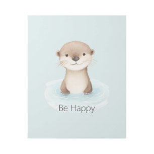 Blue River Be Happy Cute Otter Gallery Wrap