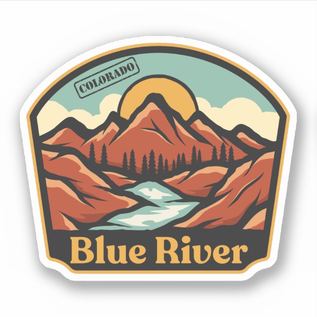Blue River, Colorado Sticker (Front)