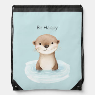 Blue River Cute Otter Drawstring Bag