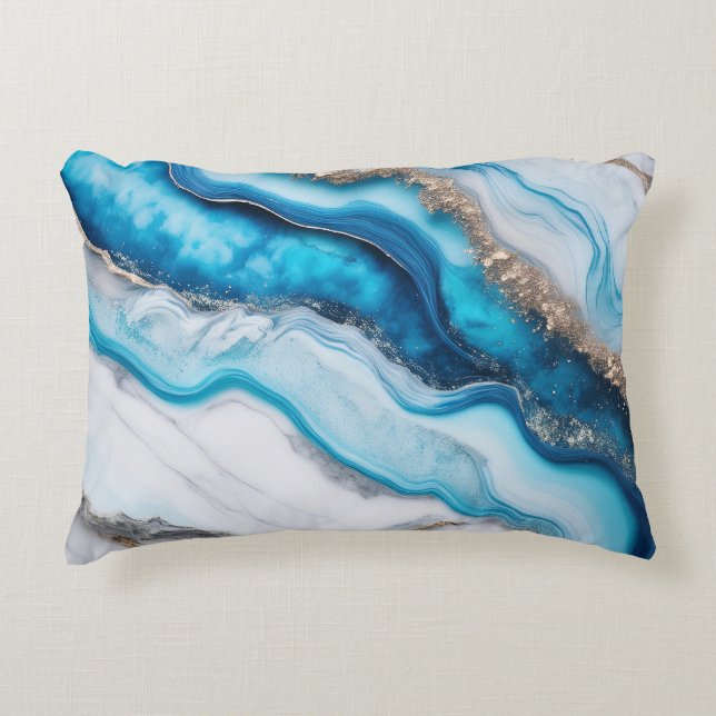 Blue River Marble Accent Pillow (Front)