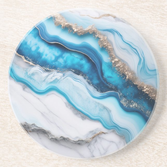 Blue River Marble Coaster (Front)