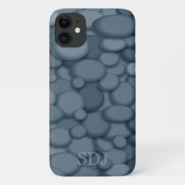 Blue River Rock Monogram Case-Mate iPhone Case (Back)