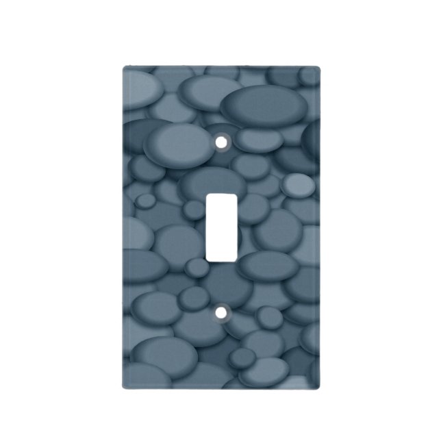 Blue River Rock Pebbles Art Light Switch Cover (Front)