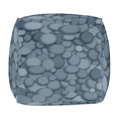 Blue River Rock Pebbles Art Pouf