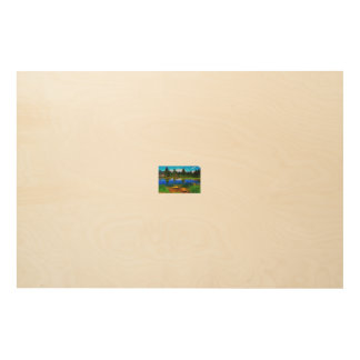 Blue river wood wall art