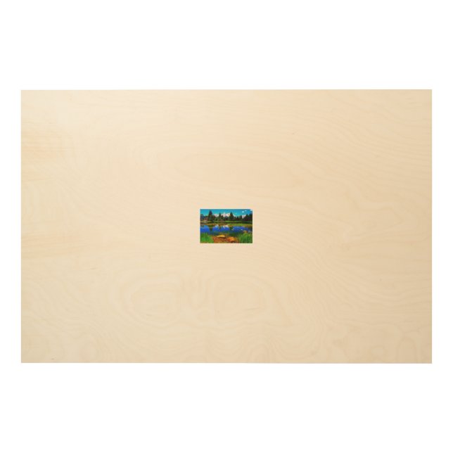 Blue river wood wall art (Front)