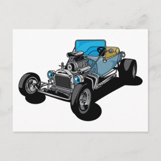 Blue Roadster Postcard
