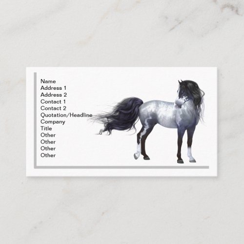 Blue Roan Horse Business Card
