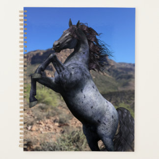 Blue Roan Horse Rearing in the Desert Planner
