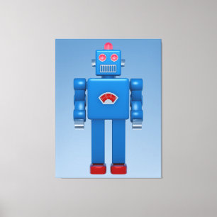 Blue Robot 02 Canvas Print