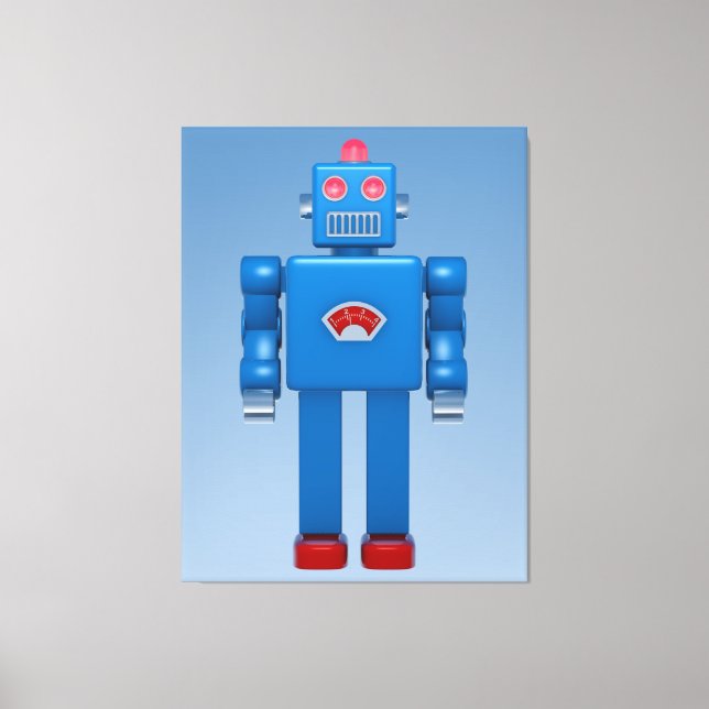 Blue Robot 02 Canvas Print (Front)