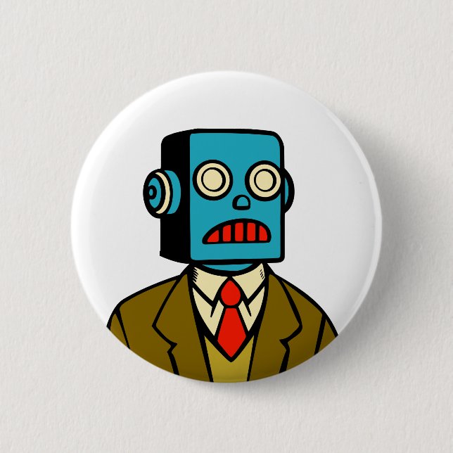 Blue Robot Button (Front)
