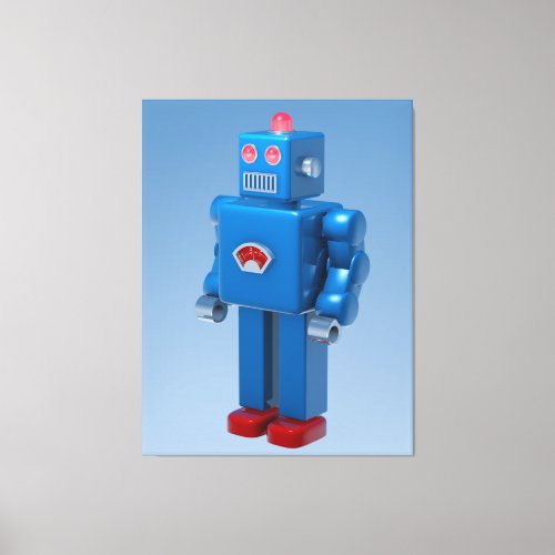 Blue Robot Canvas Print