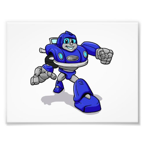 Blue robot for kids _ Choose background color Photo Print