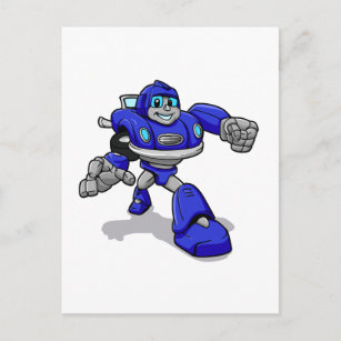 Blue robot for kids - Choose background color Postcard