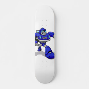 Blue robot for kids - Choose background color Skateboard