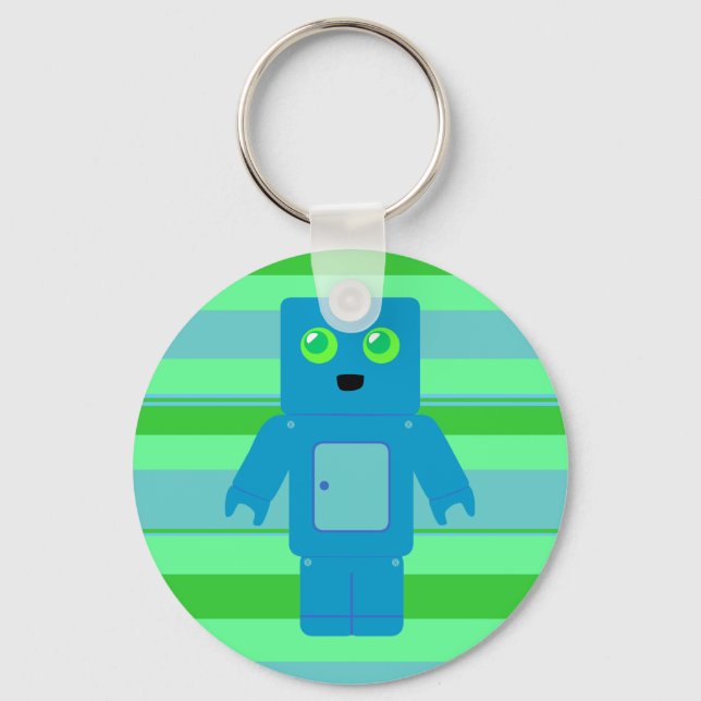 Blue Robot Keychain (Front)
