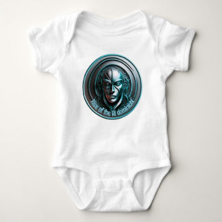 Blue Robot Mask - Rise of the AI dominioN Baby Bodysuit