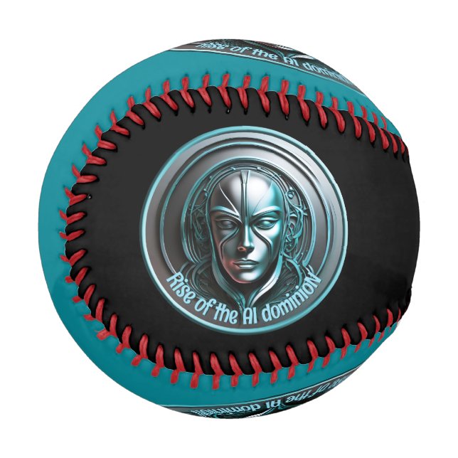 Blue Robot Mask - Rise of the AI dominioN Baseball (Front Left)