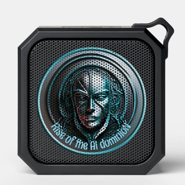 Blue Robot Mask - Rise of the AI dominioN Bluetooth Speaker (Front)