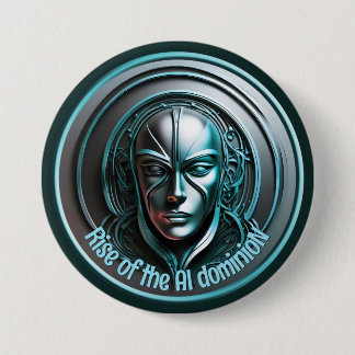 Blue Robot Mask - Rise of the AI dominioN Button