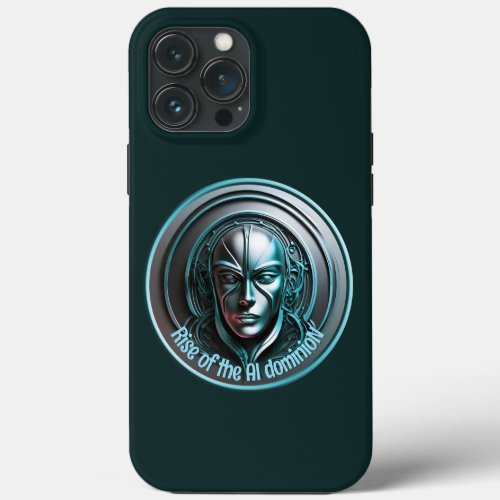 Blue Robot Mask _ Rise of the AI dominioN iPhone 13 Pro Max Case