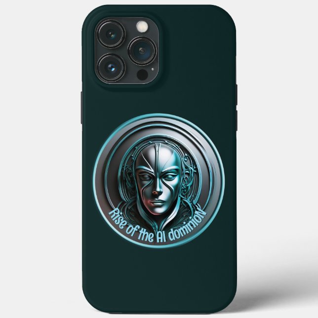 Blue Robot Mask - Rise of the AI dominioN Case-Mate iPhone Case (Back)
