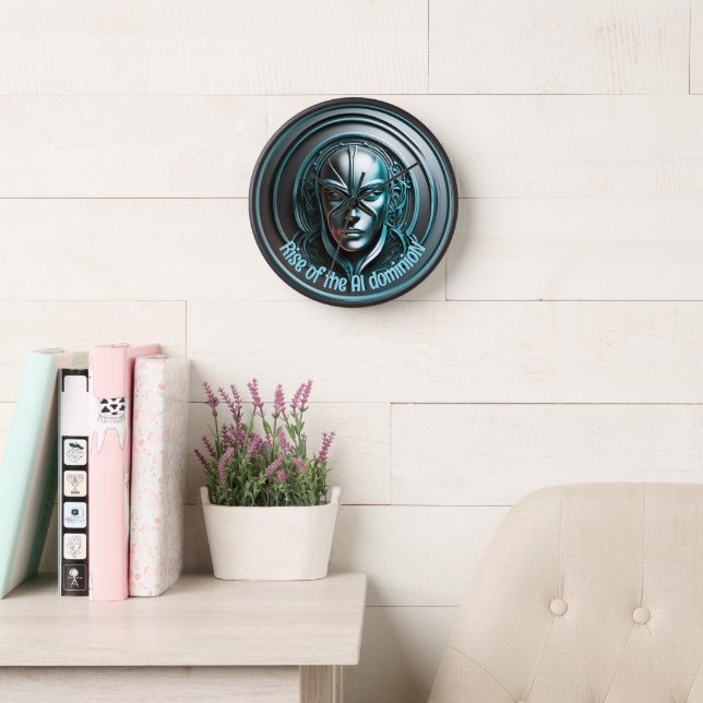 Blue Robot Mask - Rise of the AI dominioN Clock (Reading Room)