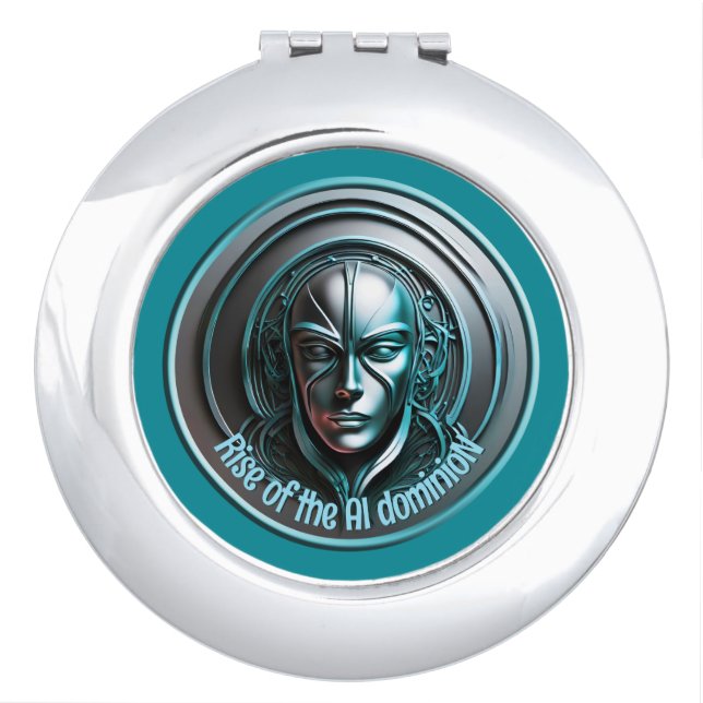 Blue Robot Mask - Rise of the AI dominioN Compact Mirror (Front)