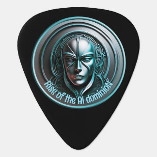 Blue Robot Mask - Rise of the AI dominioN Guitar Pick