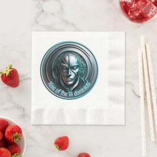 Blue Robot Mask - Rise of the AI dominioN Napkins
